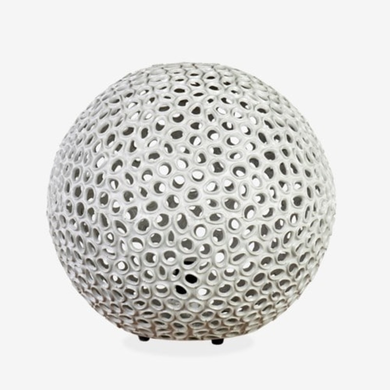 Elara Round Fiberlass Lamp - Grey by Jeffan