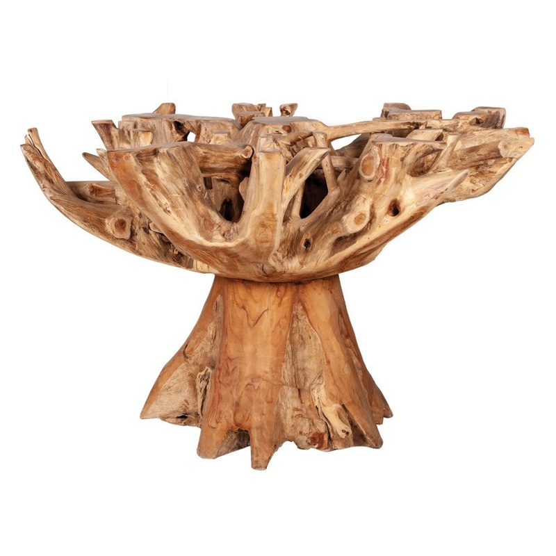 Natura Recycled Teakwood Dining Table W/O Glass top by Jeffan