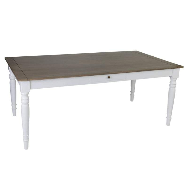 Simone Mahogany Wood Dining Table-White by Jeffan