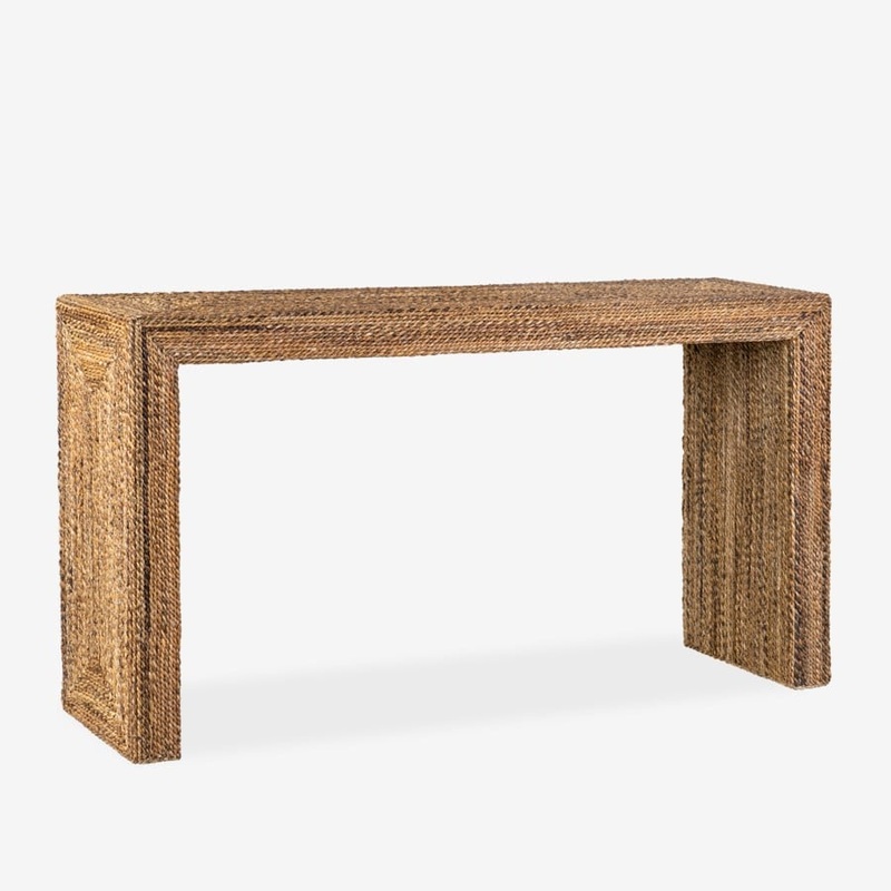 Soren Braided Seagrass Console Table, Natural by Jeffan