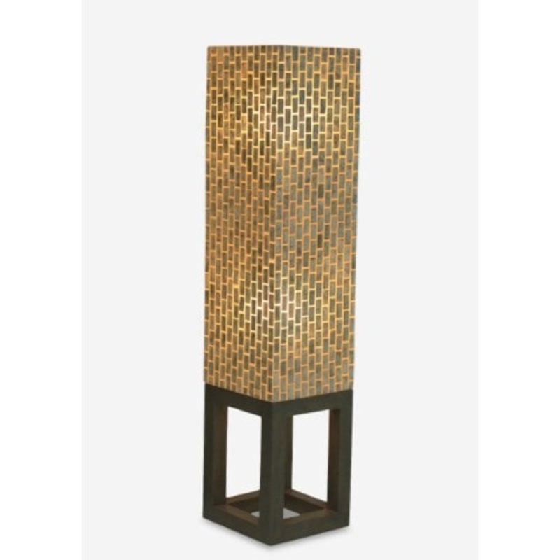Wales Fiberglass/Capiz Floor Lamp Medium - Gray by Jeffan