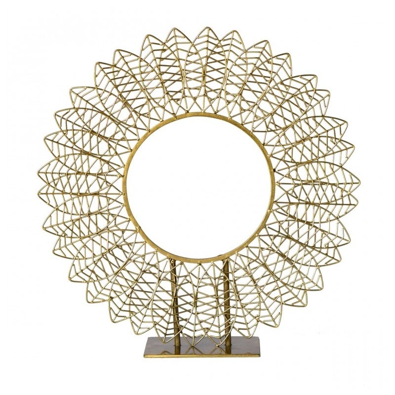 Wire Leaf 17"H Sculpture Gold Leaf Design Group