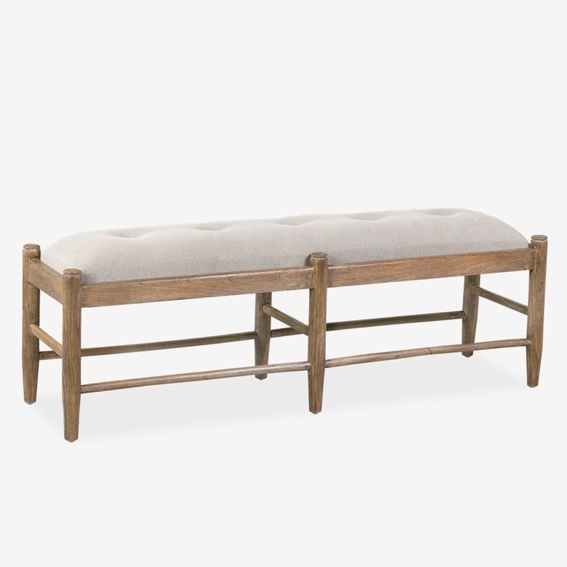 Addison Gray Upholstered Mindi/Fabric Bench, Brown by Jeffan