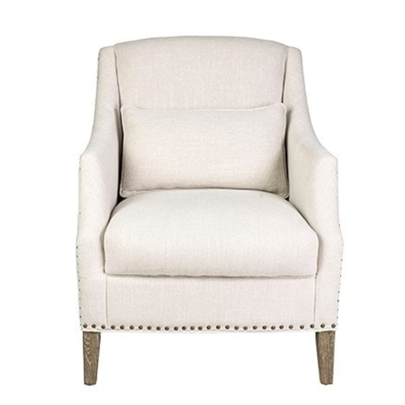 Alexander Oakwood Chair - Beige Linen by Jeffan