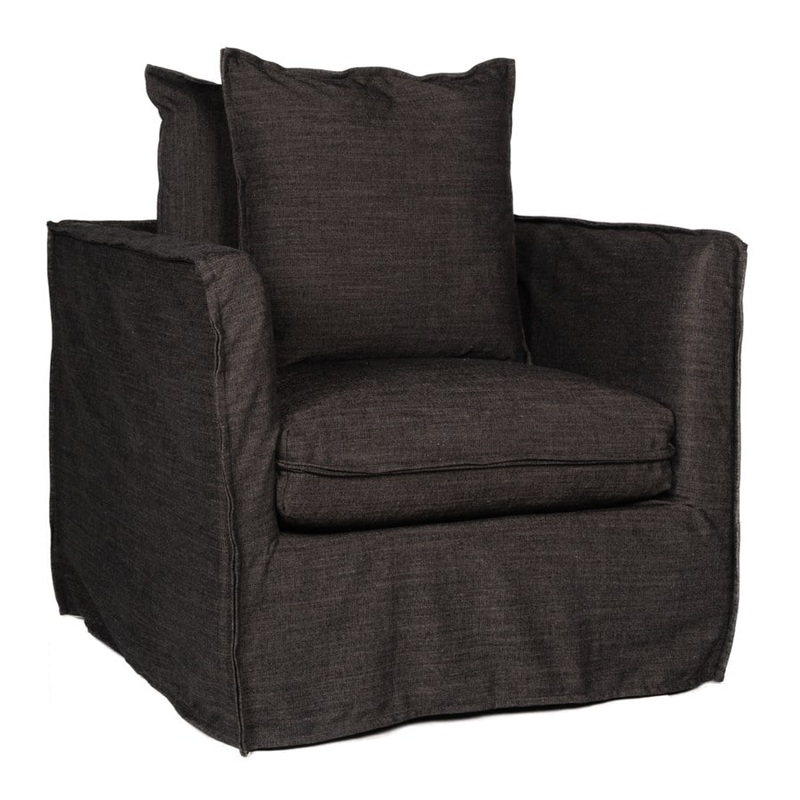 Amelia Polyester Slipcovered Swivel Chair by Jeffan