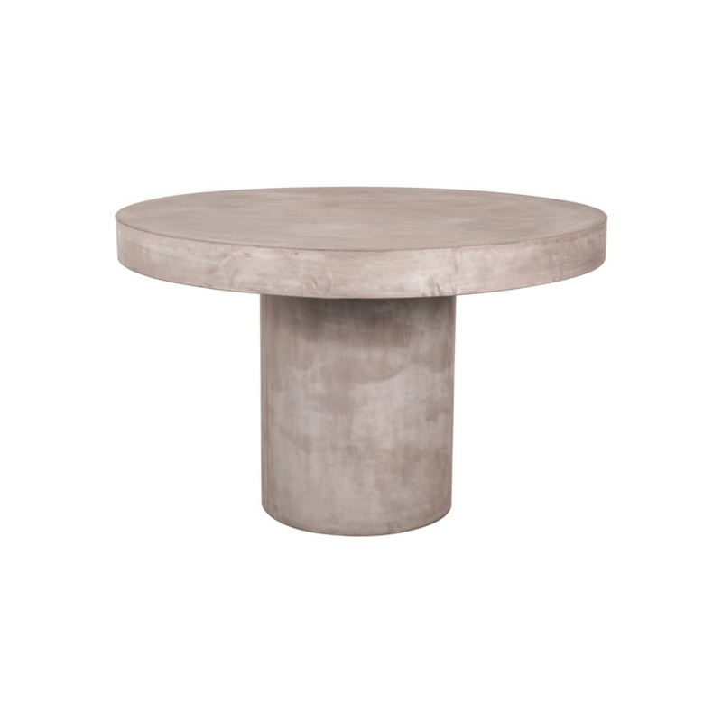 Brea Round Concrete Outdoor Dining Table, Gray by Jeffan