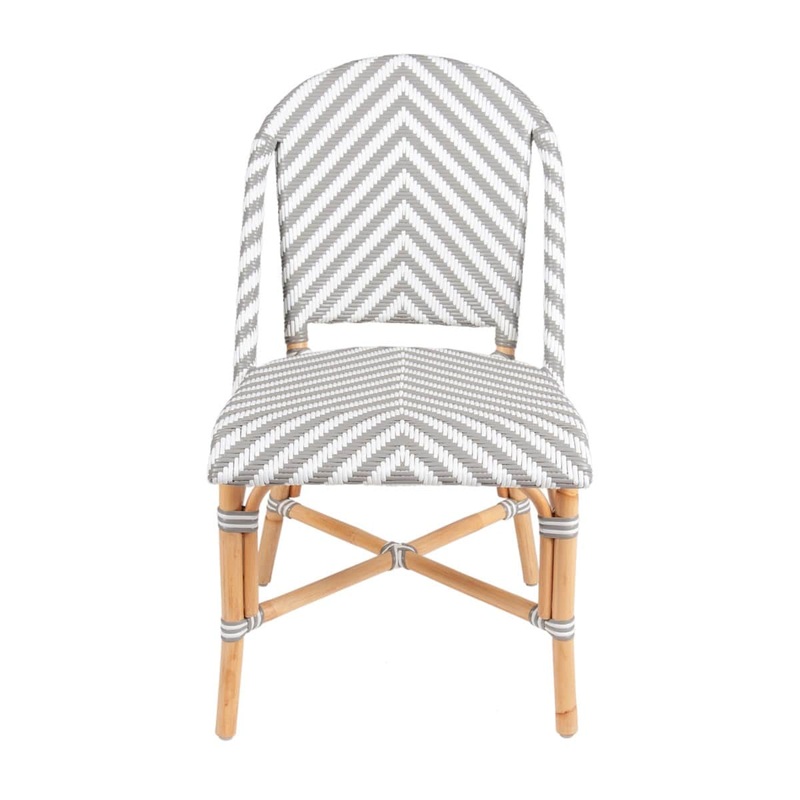 Ezra Bistro Side Chair, Grey and White Set of 2 by Jeffan