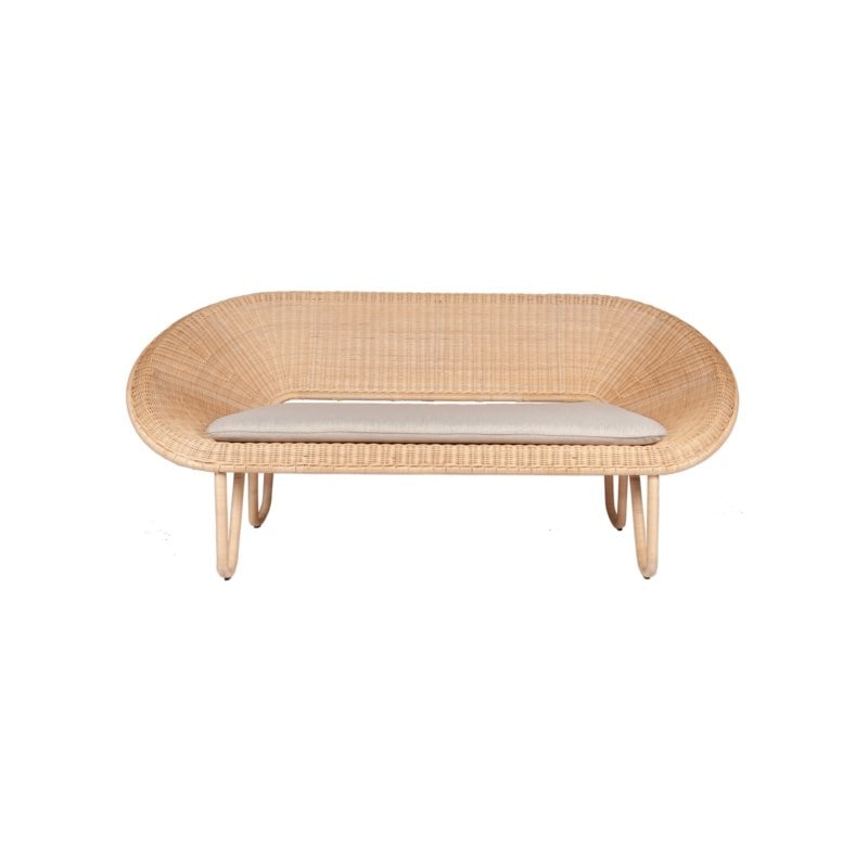 Hyland 72" Settee, Rattan/Iron by Jeffan