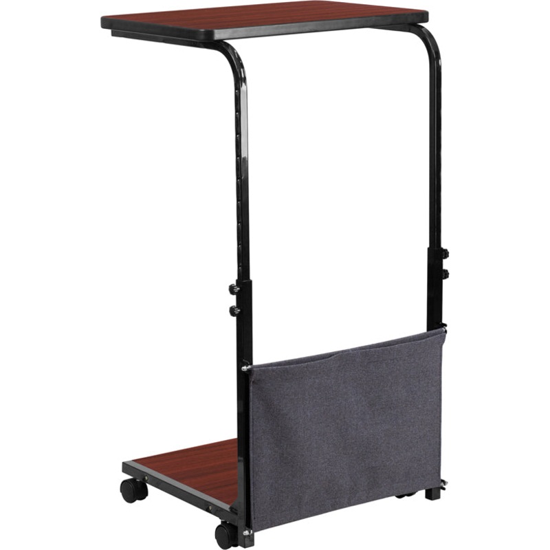 Mobile Sit-Down, Stand-Up Mahogany Computer Ergonomic Desk by Flash Furniture