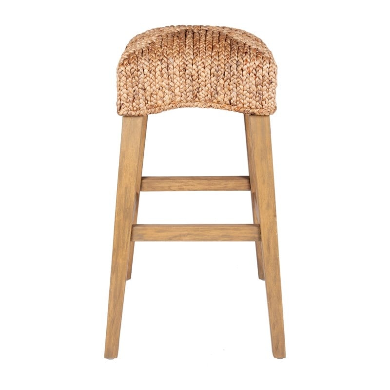 Quinn Driftwood/Waterhyacinth Bar Stool (K/D), Natural Set of 2 by Jeffan