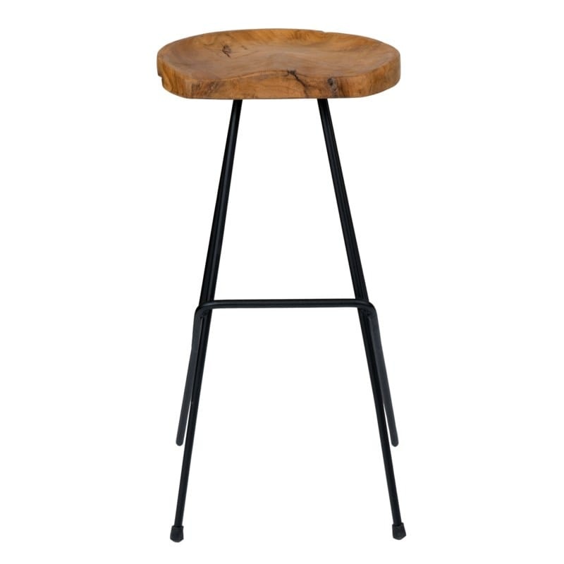 Sallie Teak Barstool with Metal Legs by Jeffan