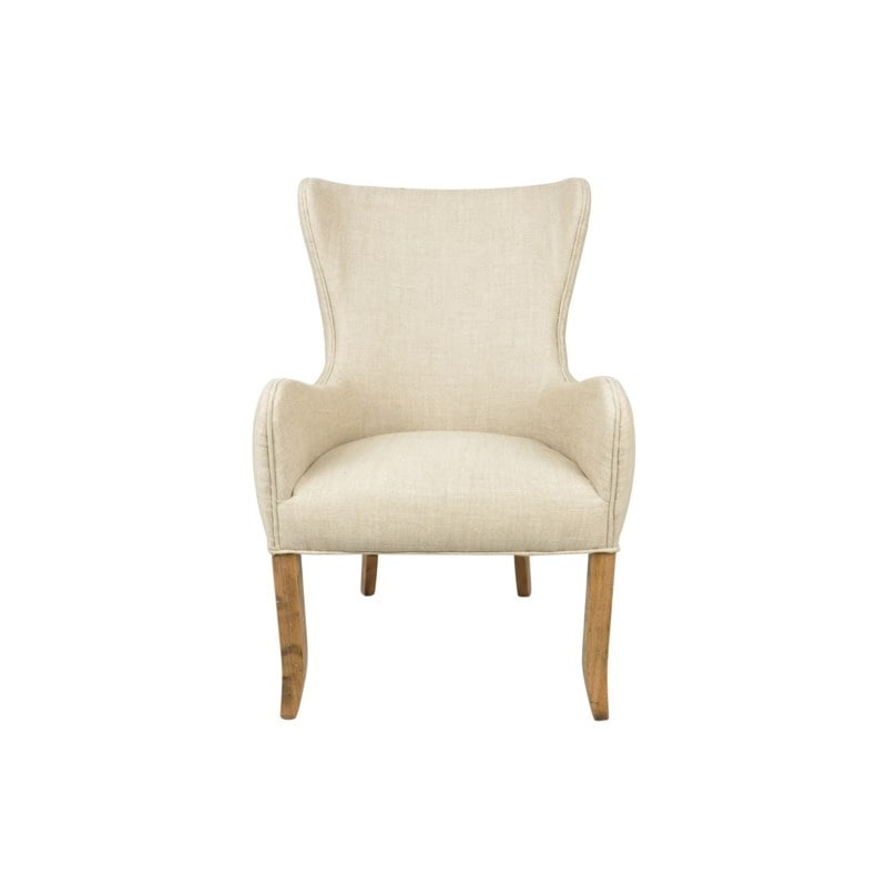 Scarlett Wing Beige fabric Back Club Chair Set of 2 by Jeffan
