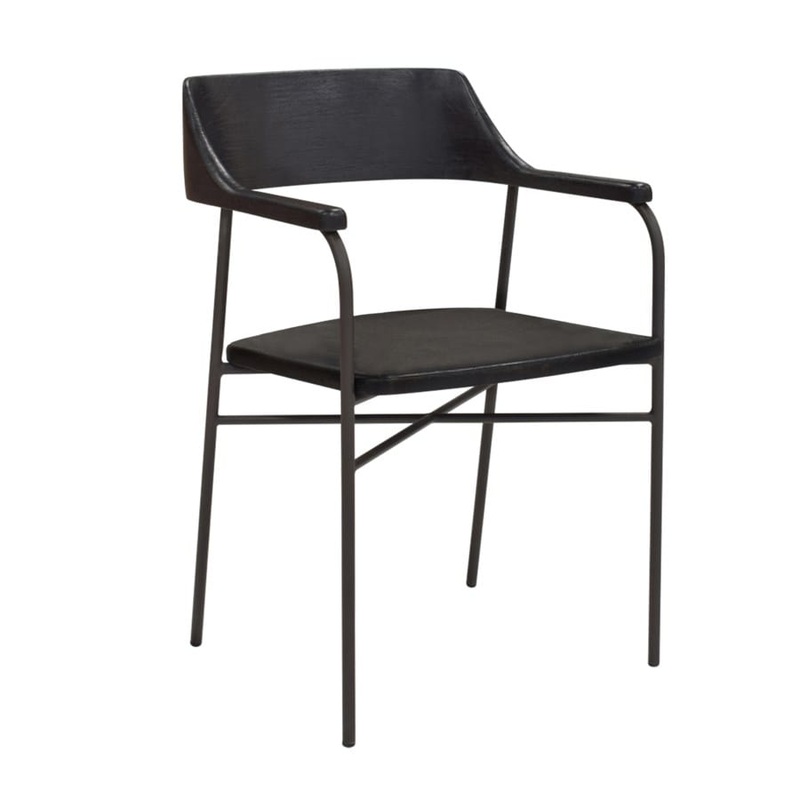 Zephyr Iron-Mango Dining Arm Chair, Bronze Set of 2 by Jeffan