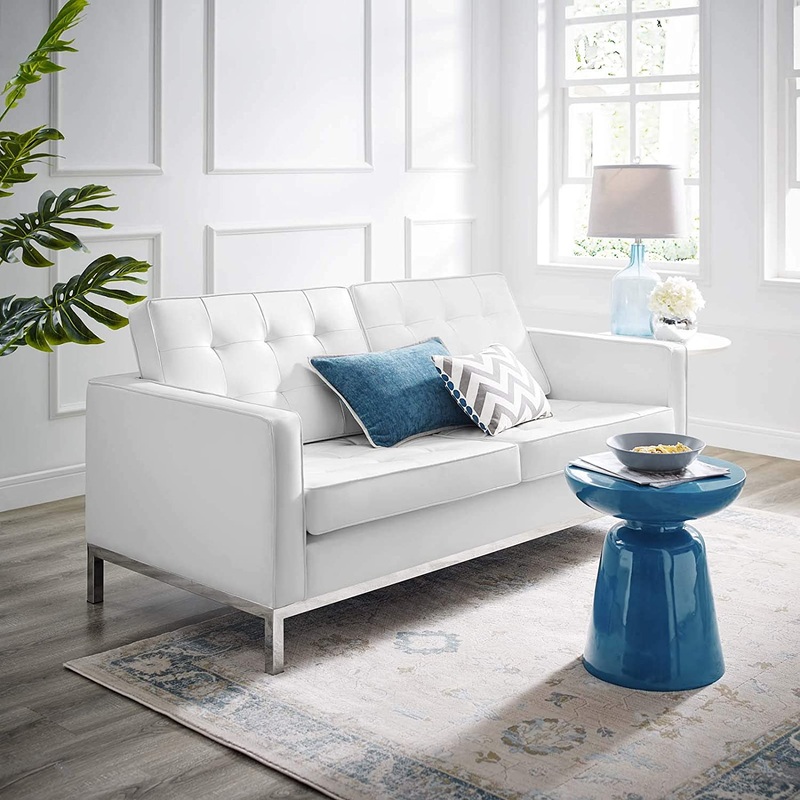 Modway Loft Tufted Upholstered Faux Leather Loveseat - EEI-3388