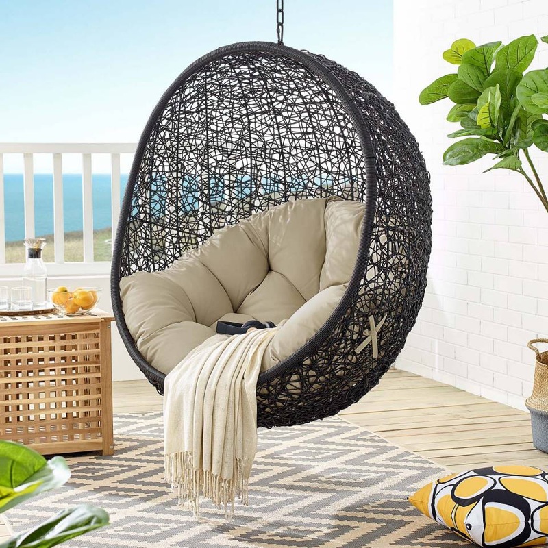 Modway Encase Sunbrella Fabric Swing Outdoor Patio Lounge Chair Without Stand - EEI-3635
