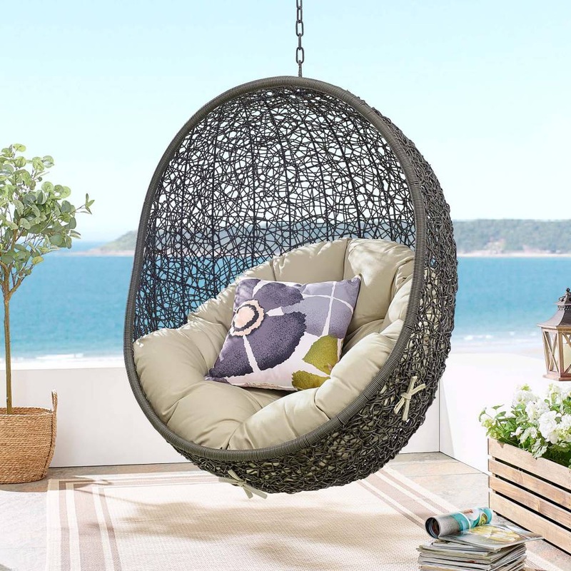 Modway Hide Sunbrella Fabric Swing Outdoor Patio Lounge Chair Without Stand - EEI-3634