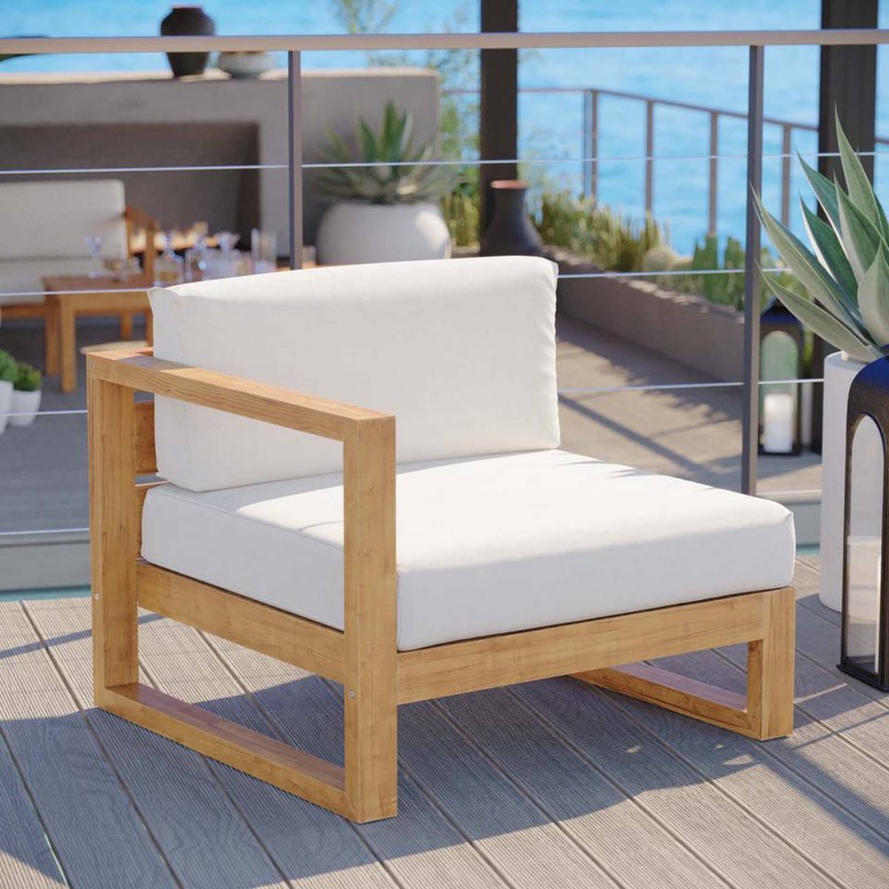 Modway Upland Outdoor Patio Teak Wood Left-Arm Chair - EEI-4124