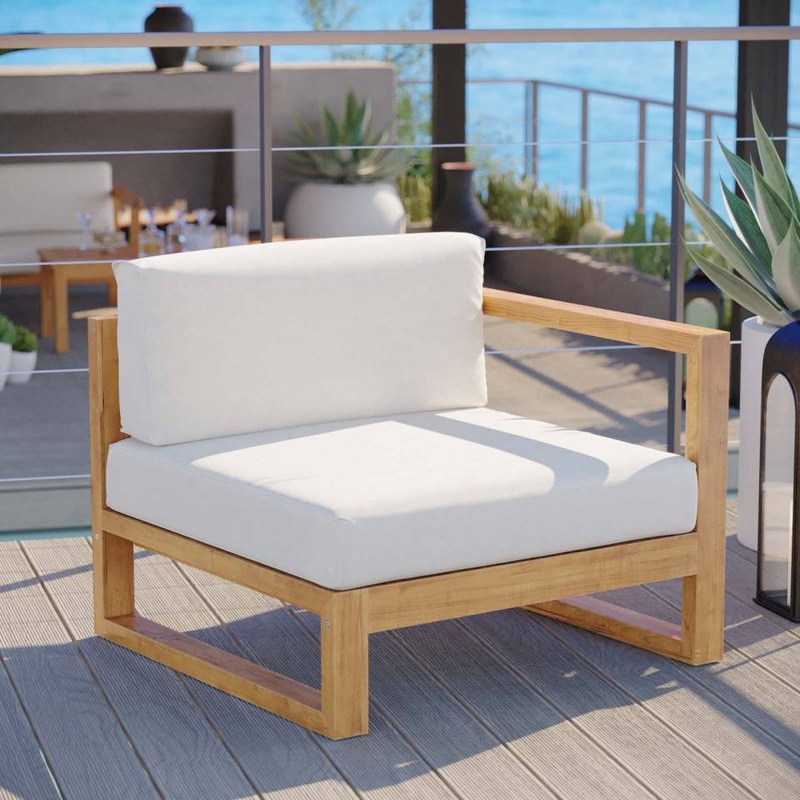 Modway Upland Outdoor Patio Teak Wood Right-Arm Chair - EEI-4123