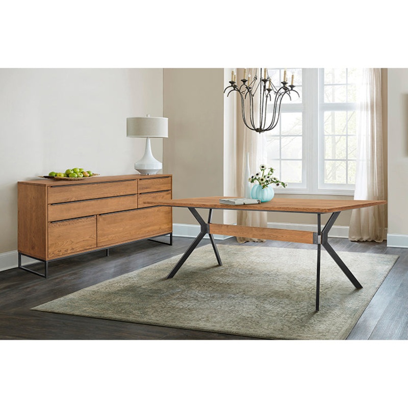 Nevada Rustic 2 piece set with Dining Table and Sideboard in Balsamico  By Armen Living