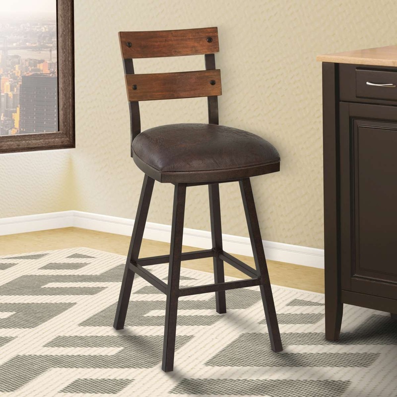 Saugus 26" Counter Height Metal Swivel Barstool By Armen Living