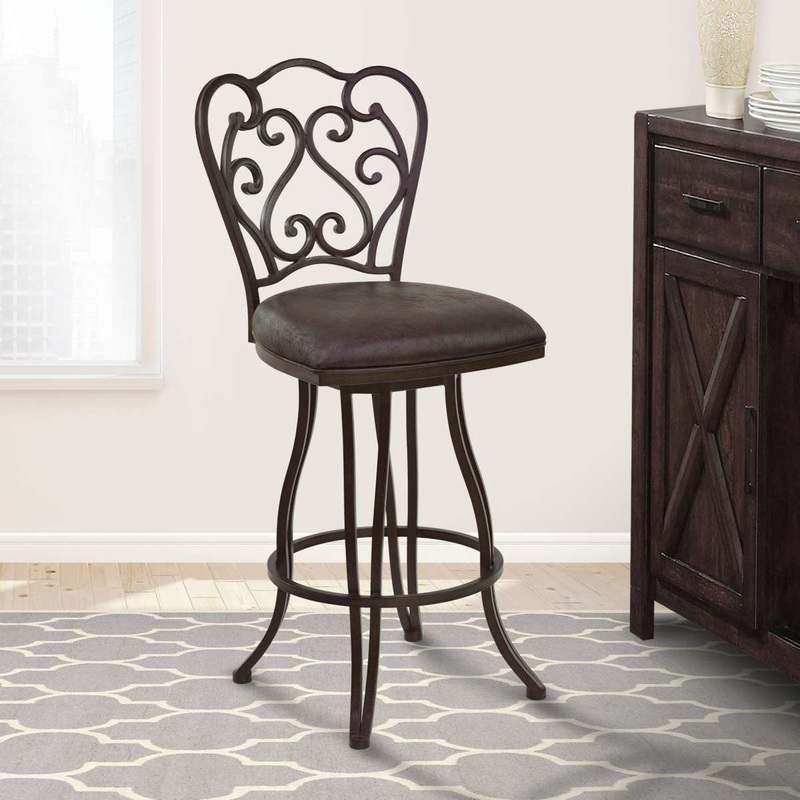 Celeste 26" Counter Height Metal Swivel Barstool By Armen Living
