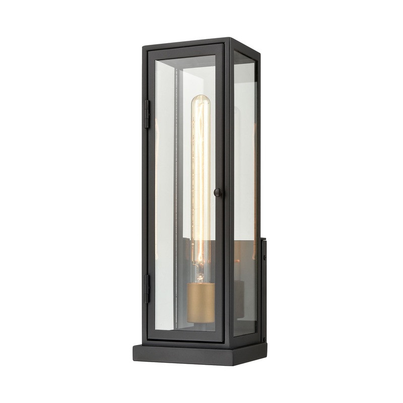 Foundation 1-Light sconce in Matte Black / Aged Brass ELK Lighting