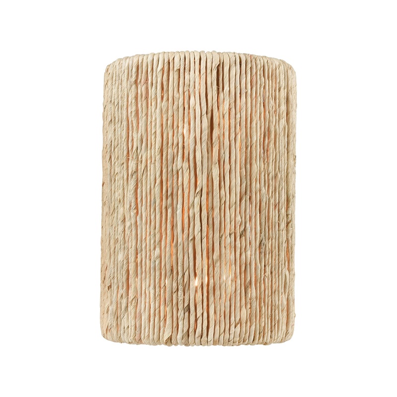 Abaca 2-Light Sconce in Satin Brass with Abaca Rope ELK Lighting