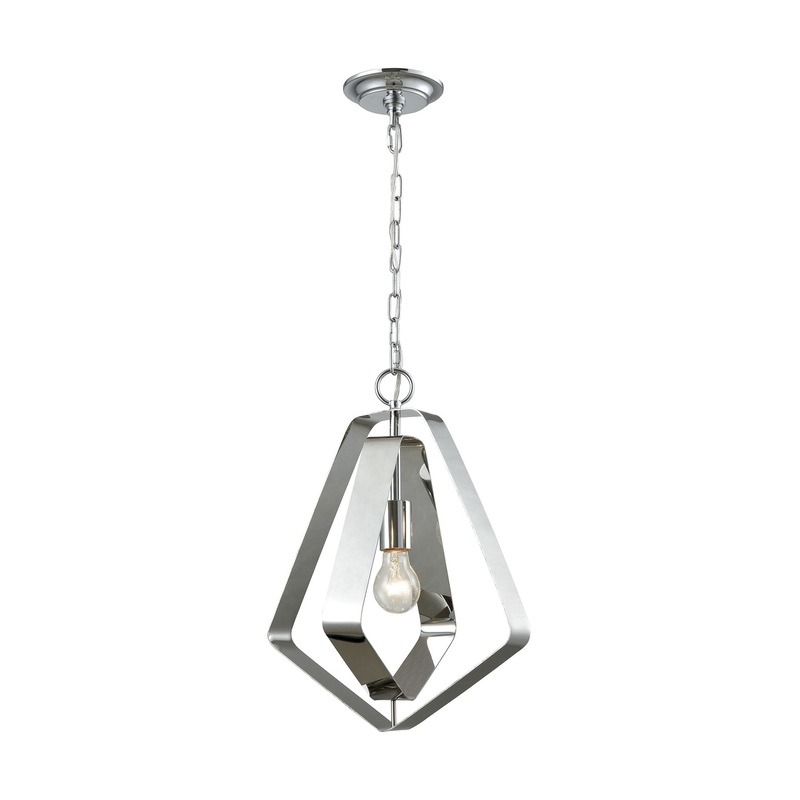 Anguluxe 1-Light Pendant in Polished Chrome ELK Lighting