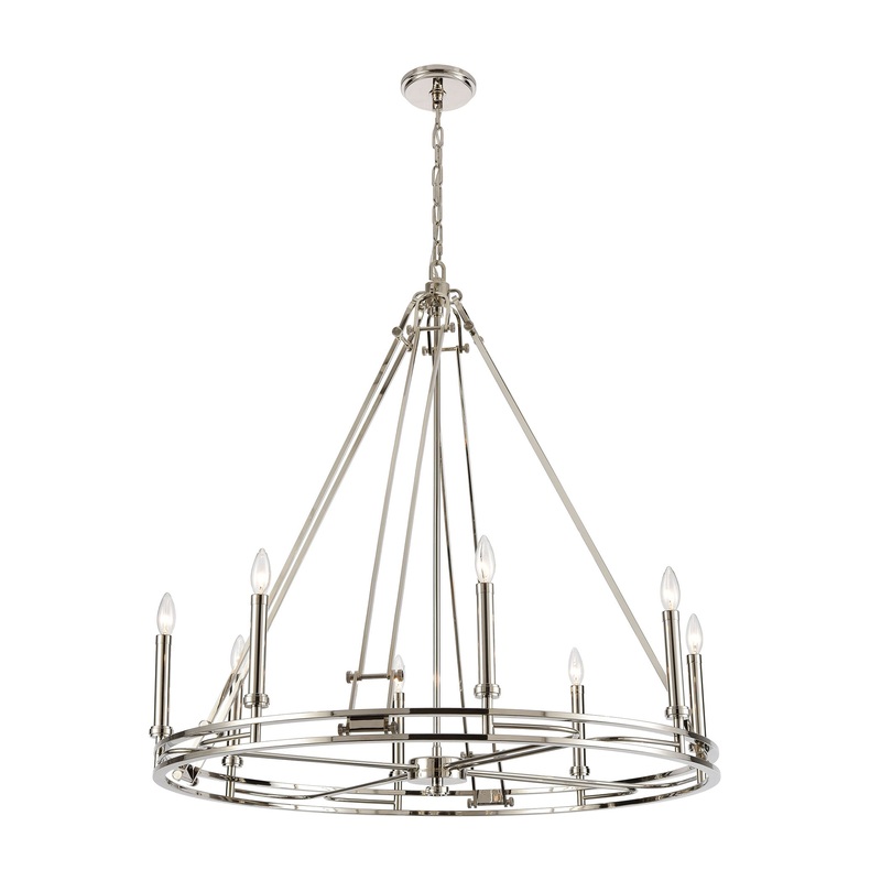 Bergamo 8-Light Chandelier in Polished Nickel ELK Lighting