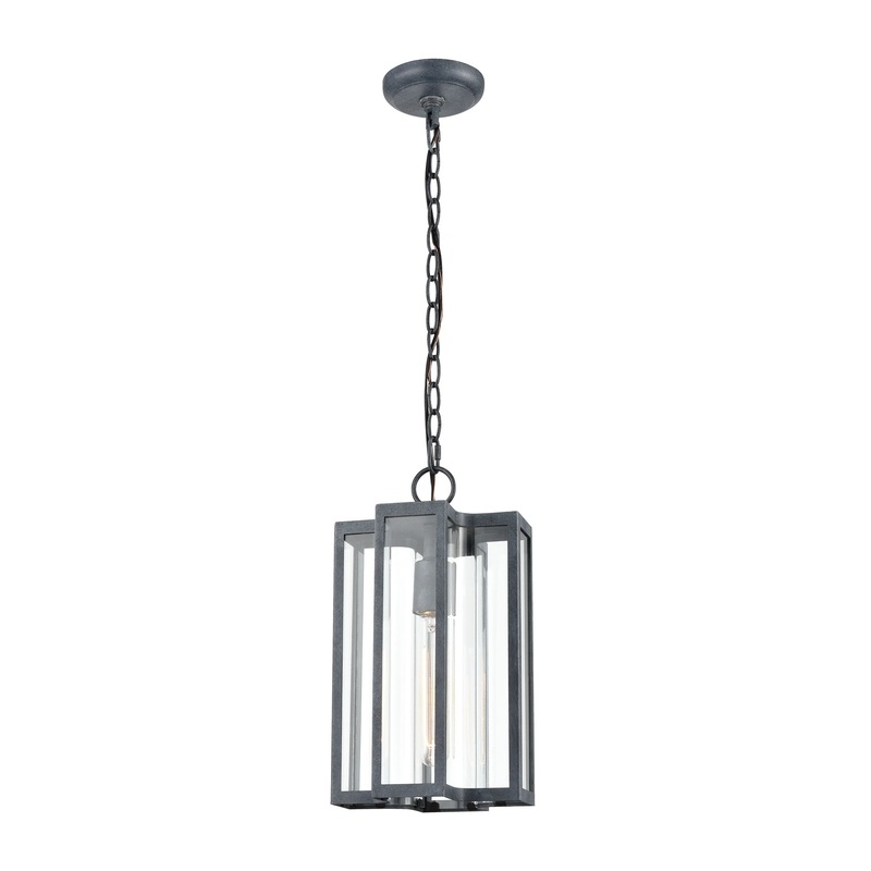 Bianca 1-Light Hanging in Aged Zinc with Clear ELK Lighting