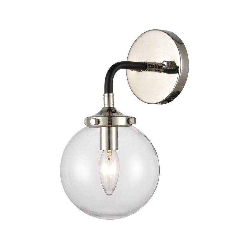 Boudreaux 1-Light Sconce in Matte Black with Clear Glass ELK Lighting