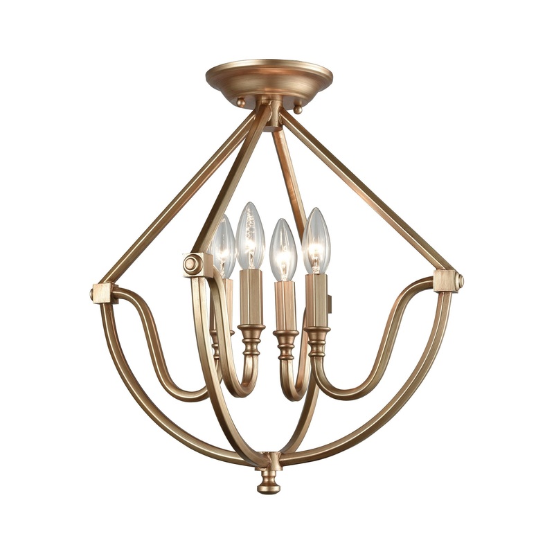Stanton 4-Light Semi Flush in Matte Gold ELK Lighting