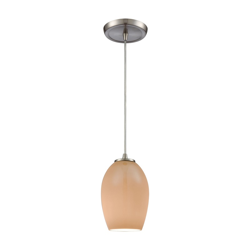 Villiska 1-Light Mini Pendant in Satin Nickel with Gray-plated Blown Glass ELK Lighting