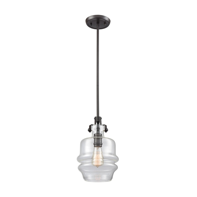 Zumbia 1-Light Mini Pendant in Oil Rubbed Bronze with Clear Glass ELK Lighting