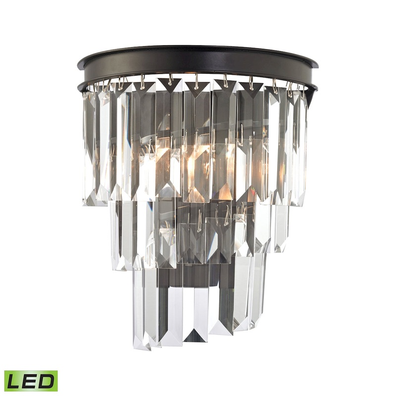 Palacial 1-Light Sconce in Oil Rubbed Bronze with Clear Crystal - Includes LED Bulb ELK Lighting