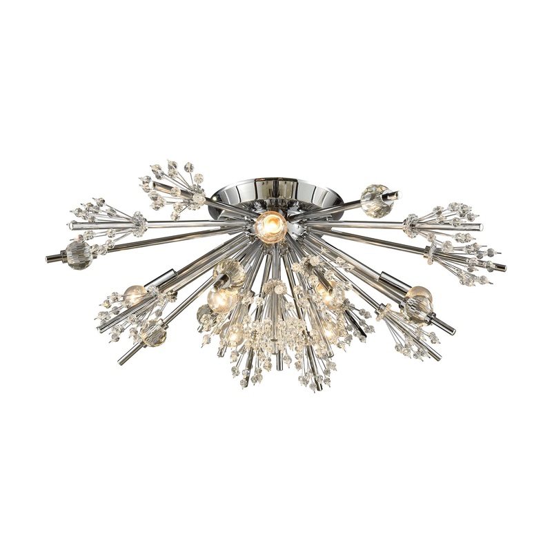 Starburst 8-Light Semi Flush in Polished Chrome ELK Lighting