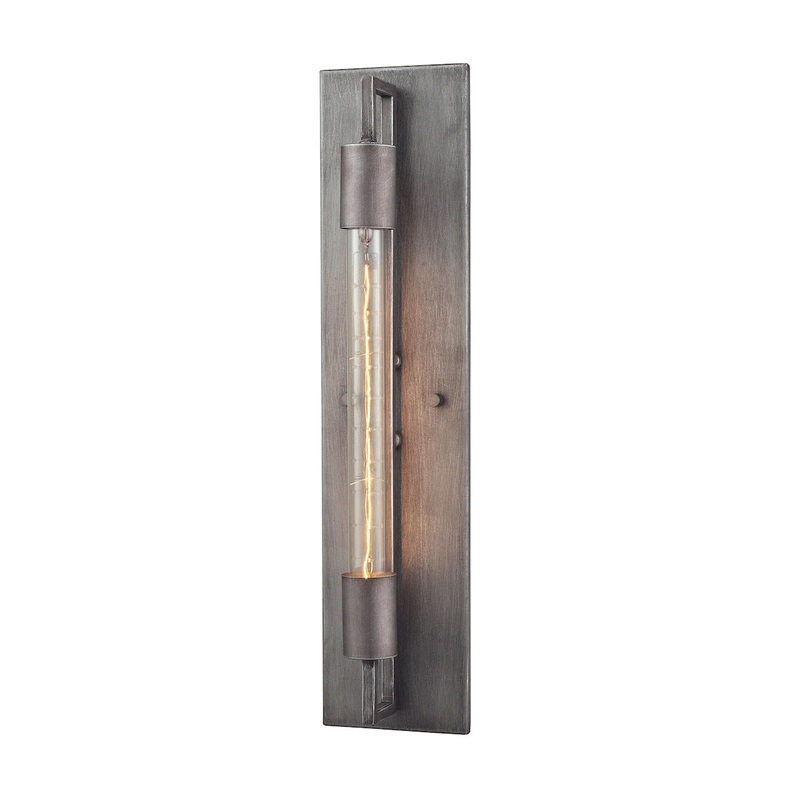 Laboratory 1-Light Sconce in Weathered Zinc ELK Lighting 66890/1