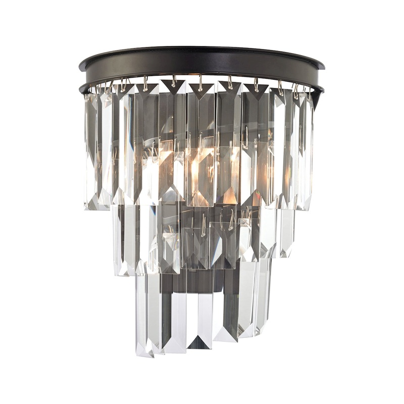 Palacial 1-Light Sconce in Oil Rubbed Bronze with Clear Crystal ELK Lighting