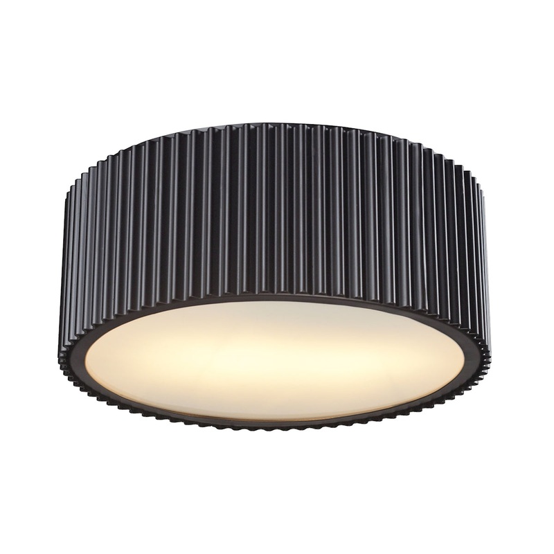 Brendon 2-Light Flush Mount in Oil Rubbed Bronze with Diffuser ELK Lighting