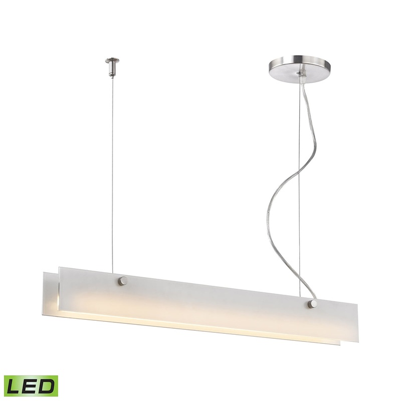 Iris 1-Light Island Light in Aluminum with White Glass Diffuser - Integrated LED ELK Lighting