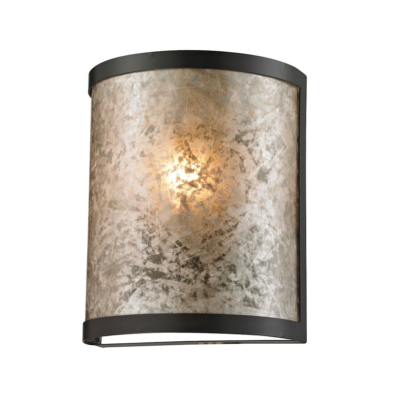 Mica 1-Light Sconce in Oil Rubbed Bronze with Mica Shade ELK Lighting