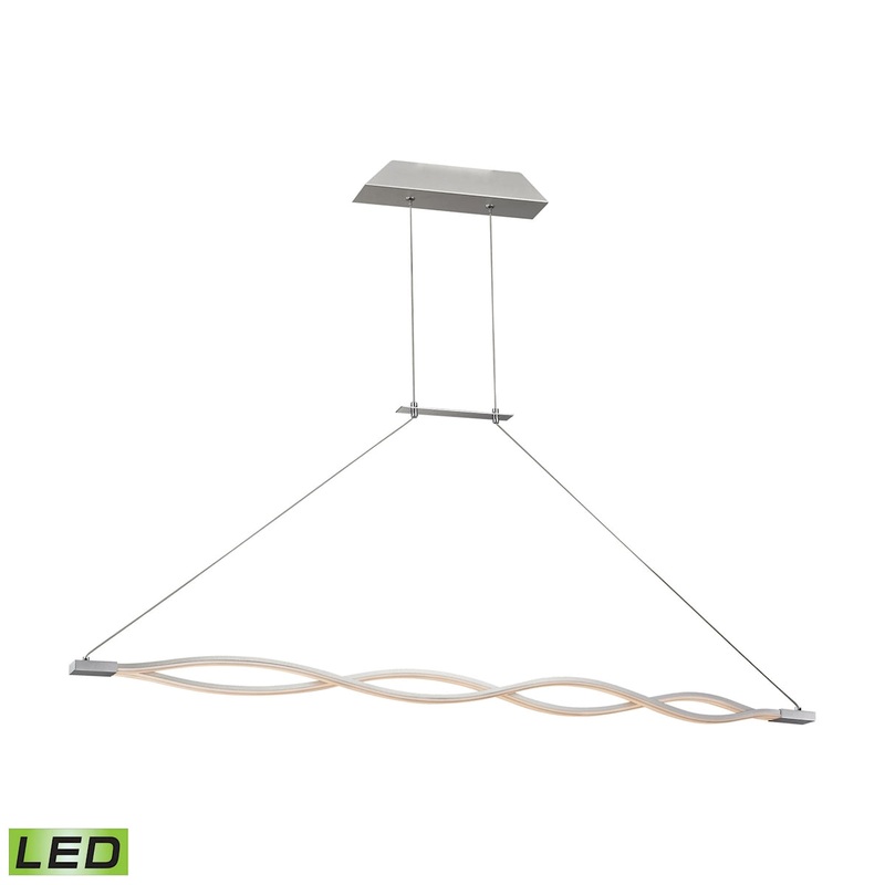 Twist 2-Light Island Light in Aluminum with Opal Glass Diffuser - Integrated LED ELK Lighting