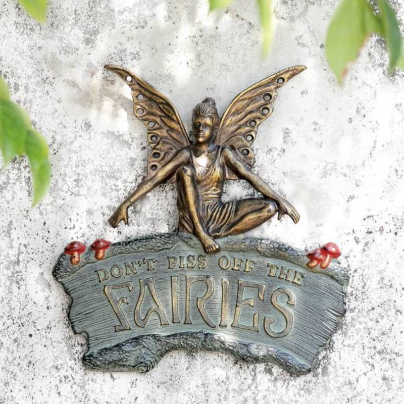 Cautionary Fairy Garden Wall Plaque By SPI Home