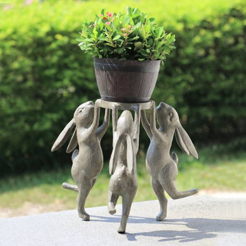 Rabbit Triplets Planter Holder By SPI Home