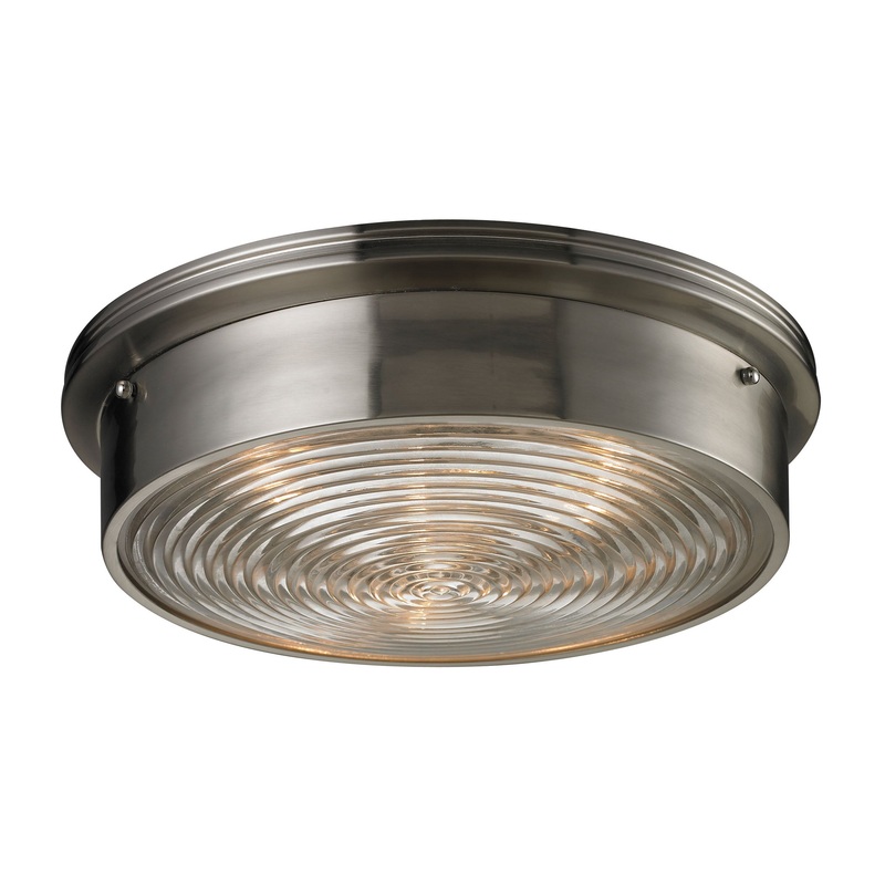 Chadwick 3-Light Flush Mount in Brushed Nickel with Diffuser ELK Lighting