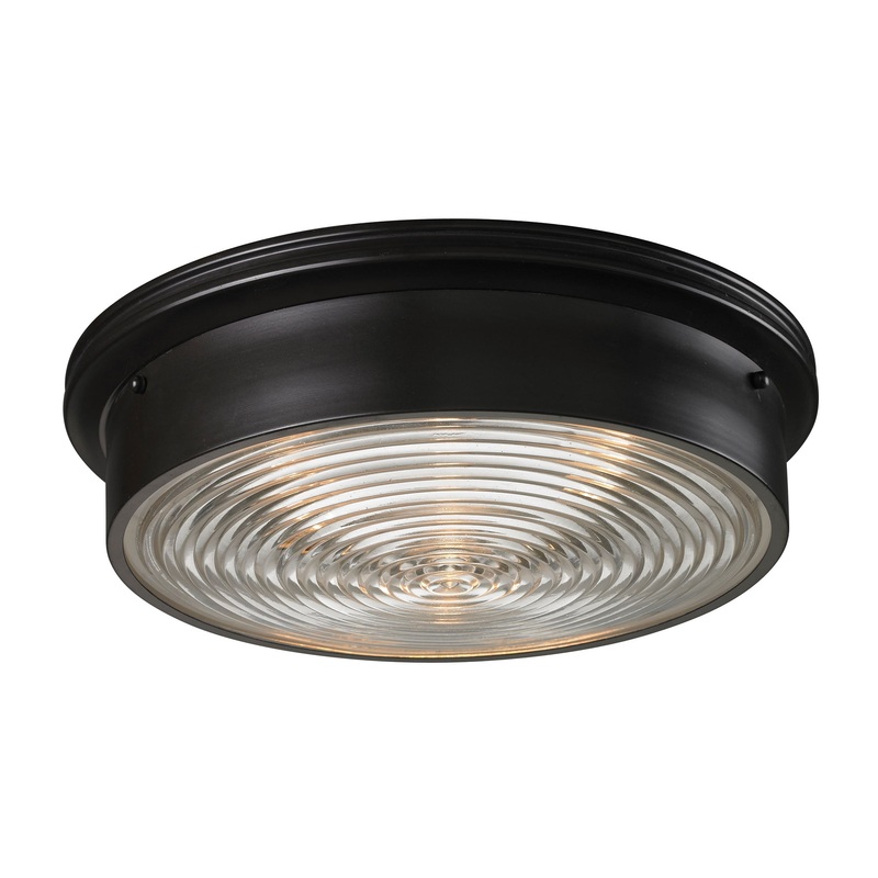 Chadwick 3-Light Flush Mount in Oiled Bronze with Diffuser ELK Lighting