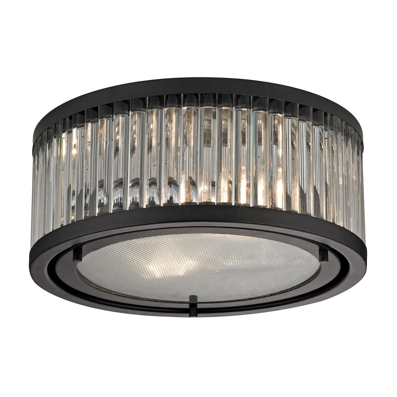 Linden Manor 2-Light Flush Mount in Oil Rubbed Bronze with Diffuser ELK Lighting