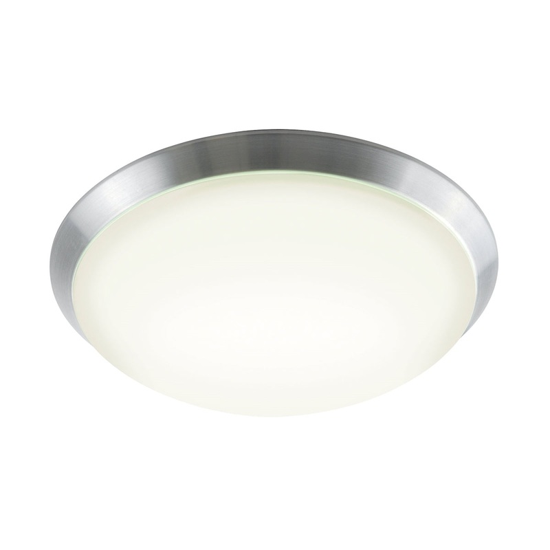Luna 60-Light Flush Mount in Brushed Aluminum with Polycarbonate Diffuser - Integrated LED - Large ELK Lighting