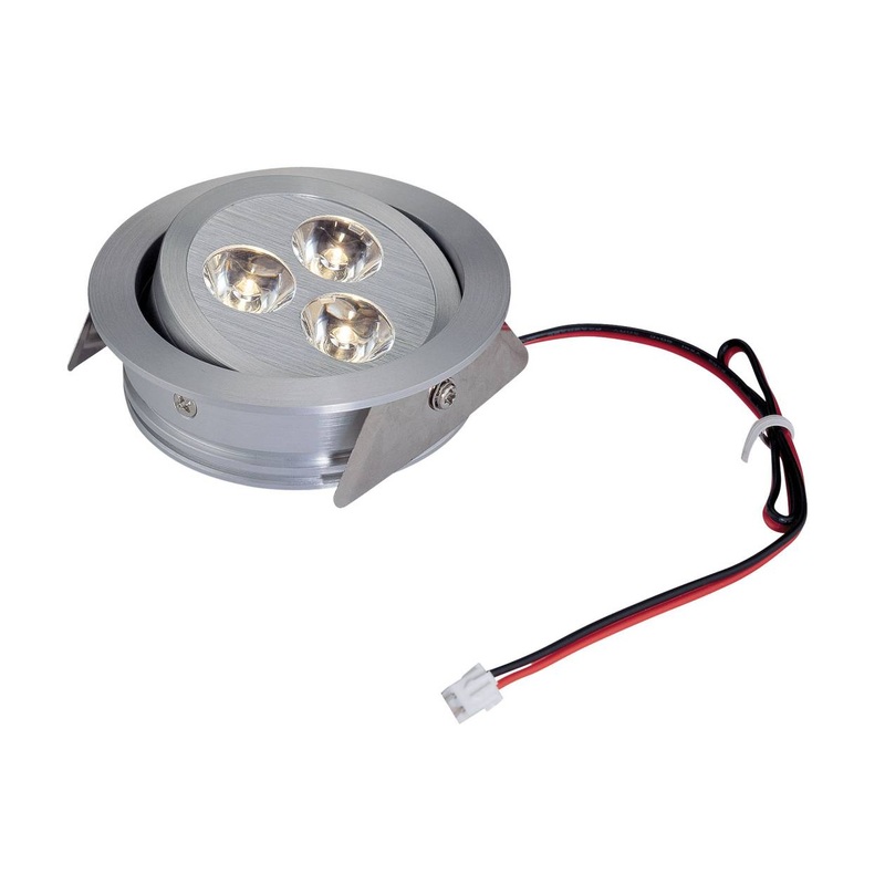 Tiro 3-Light Directional Downlight in Brushed Aluminum with Clear Acrylic Diffuser - Integrated LED ELK Lighting