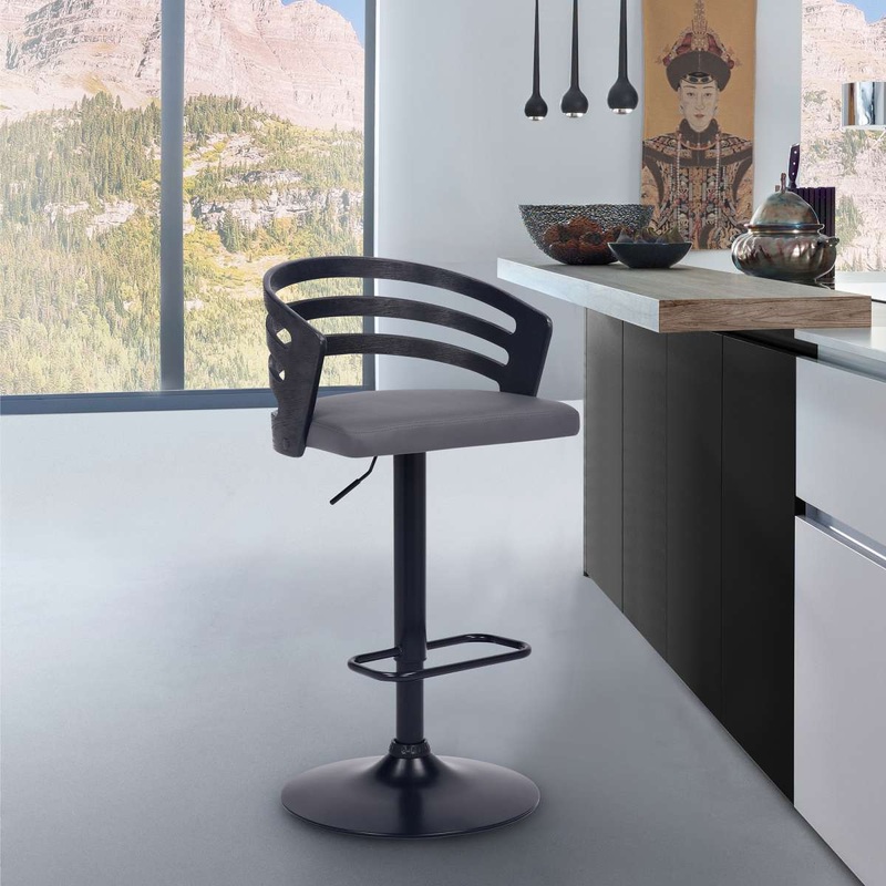 Adele Adjustable Height Swivel Bar Stool By Armen Living